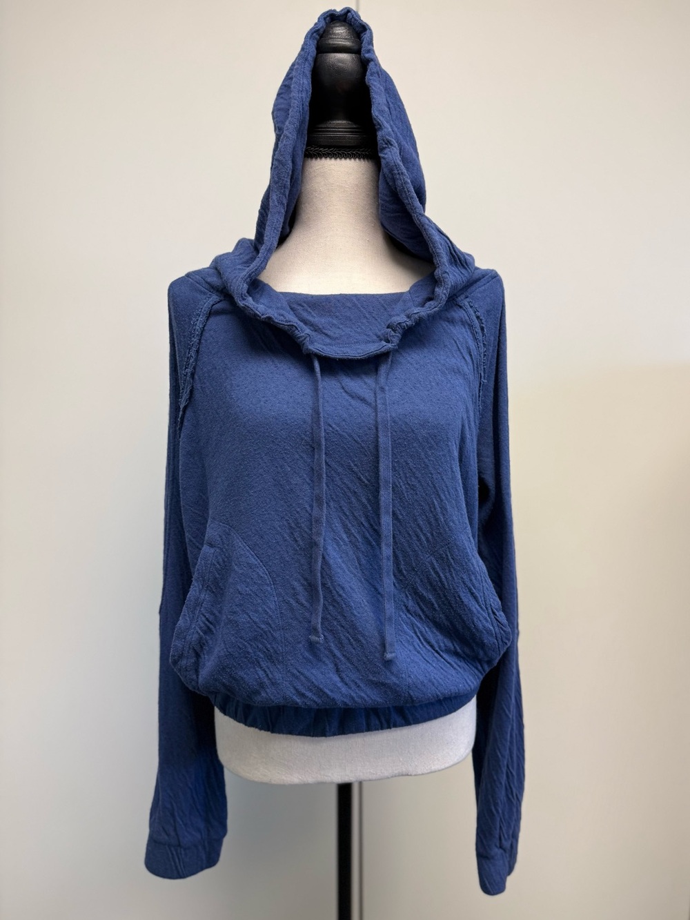 Free People Indigo Hooded Long-Sleeve Pullover Size S